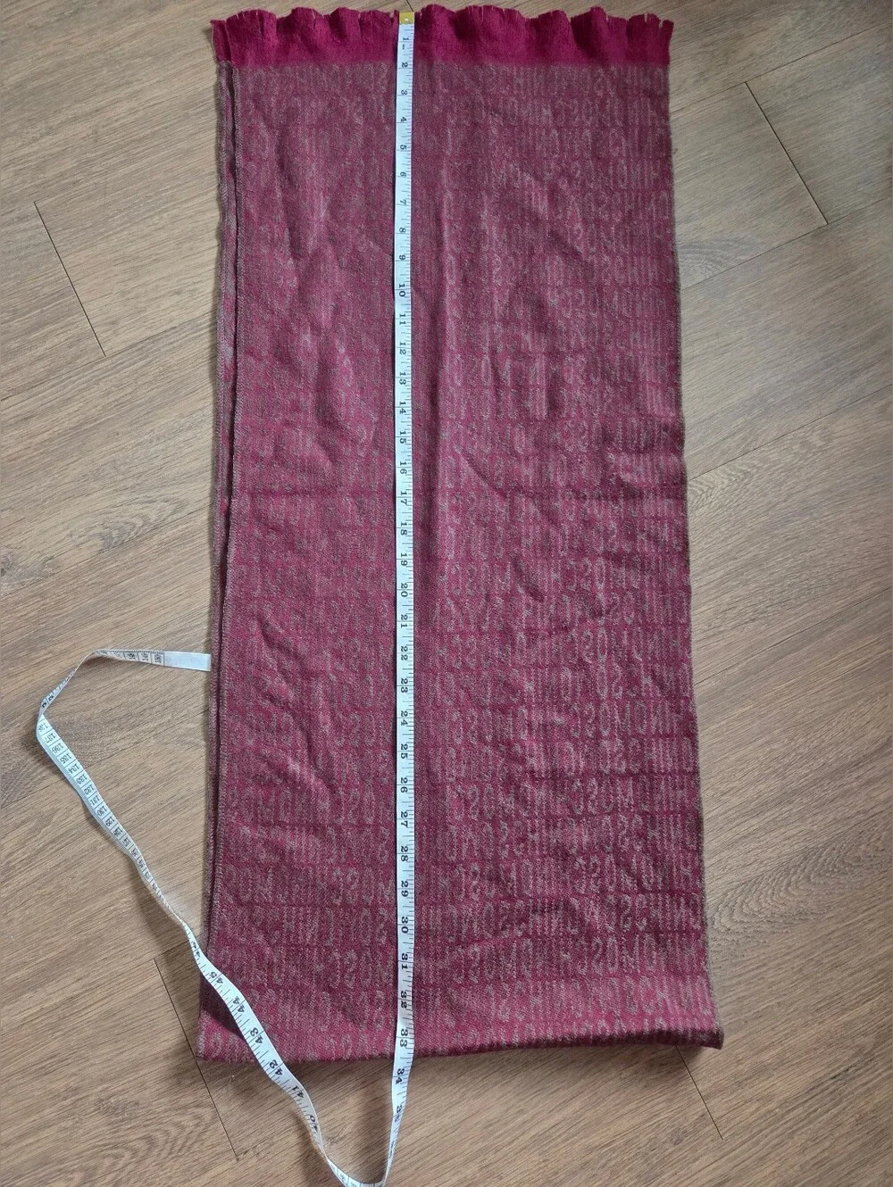 Moschino Burgundy Logo Wool Scarf